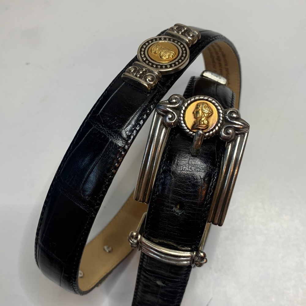 Brighton Women’s Museum Collection Black Leather Roman Coin Belt